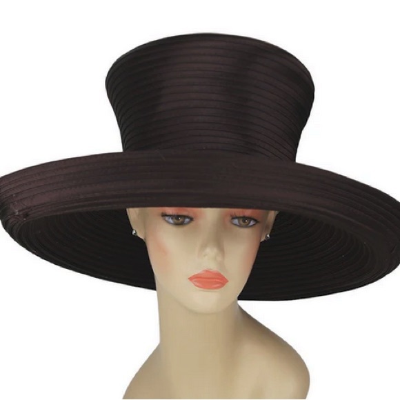 NEW Charm NY Royal Blue RHINESTONE Wide Brim HAT CHURCH COGIC… - Picture 5 of 5